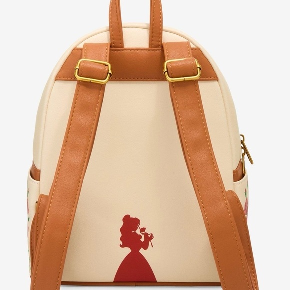 Loungefly Disney Beauty and the Beast Belle Castle and Roses Backpack